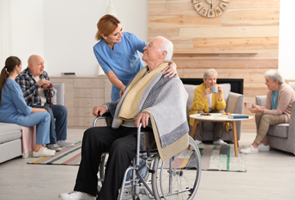 A senior center that has been cleaned with eco-friendly disinfectants.