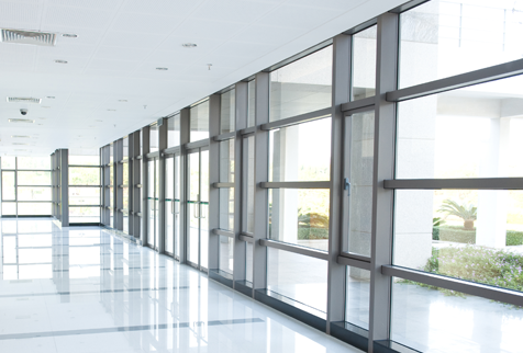 A government building that uses eco-friendly disinfectants.